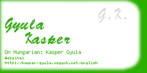 gyula kasper business card